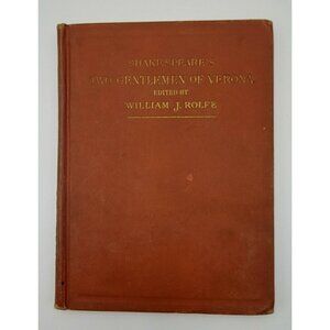 Antique 1910 Hardcover Shakespeare Book Decor Old - Two Gentleman Of Verona